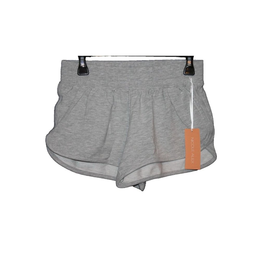 Nicole Alex Women's Gray Jersey Shorts Elastic Waist Casual Hot Pants S NEW